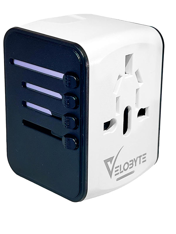 VELOBYTE Universal International Travel Power Adapter - White