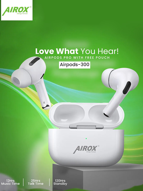 Airox X300 AirPods Pro 5.1 Super Bass Longer Play Time - AirPods Pro