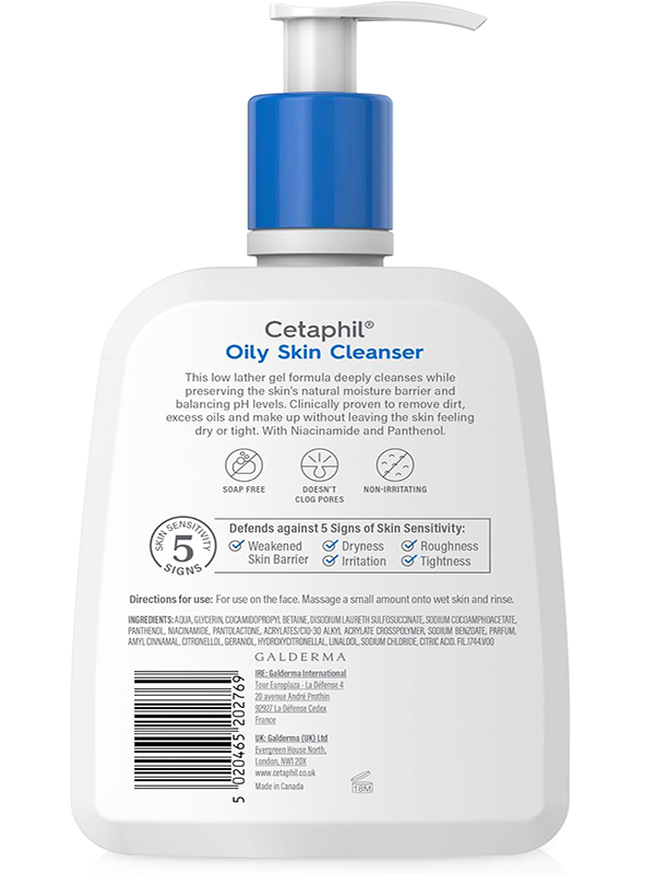 Cetaphil Oily Skin Cleanser Face & Body Wash for Men & Women  473ml